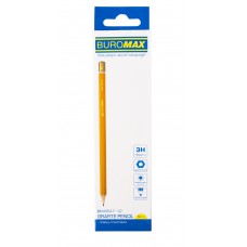 Олівець графітовий professional 3h, жовтий, без резинки, коробка 12шт. У коробці