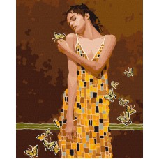 Картина за номерами  "в обіймах метеликів" 40х50см кно2600