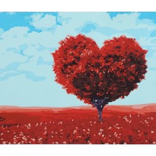 Картина за номерами  дерево-серце strateg розміром 40х50 см (gs065)