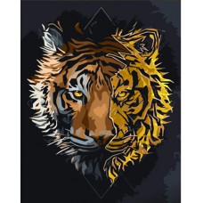 Картина за номерами  тигр strateg розміром 30х40 см (ss6812)