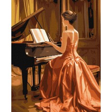 Картина за номерами  "чудова піаністка" 40х50см кно8325