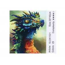 Алмазна мозаїка за номерами 30*40 "кольоровий дракон" 61021_bgld