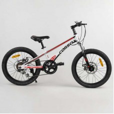 Дитячий спортивний велосипед 20'' corso "speedline" магнієва рама, shimano revoshift 7 швидкостей, зібрань на 75%.