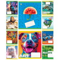 Зошити учнівські 24 аркуша лінія Тверда Мікс 2, 20 шт. в упаковці