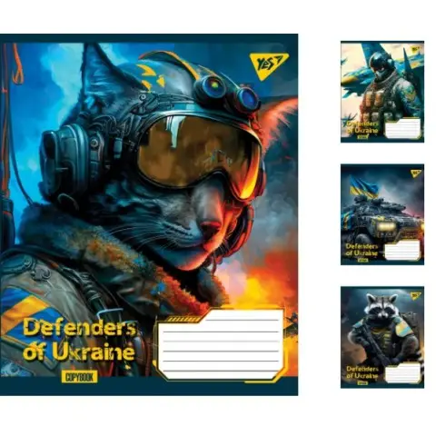 Зошити учнівські 60 аркушів лінія. YES Defenders of Ukraine 10 шт. в упаковці