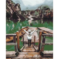 Набір для розпису по номерах Мандрівниця на озері Брайес, 40x50 см, BS52566