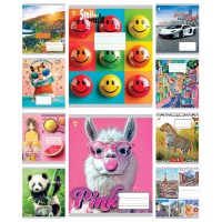 Зошити учнівські 24 аркуша клітинка Тверда Мікс 1, 20 шт. в упаковці