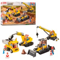 Конструктор дитячий SLUBAN Будівельна техніка, M38-B0810, 465 деталей, фігурки персонажів