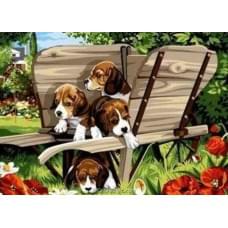 Алмазна мозаїка за номерами 40*50 "Цуценята" карт уп. (полотно на рамі)