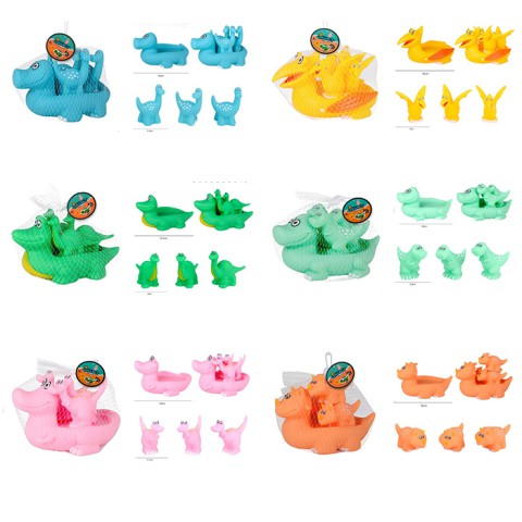 Іграшка для купання динозаври сім'я 4 шт пискавка (В асортименті) 228-1-2-3-4-5-6