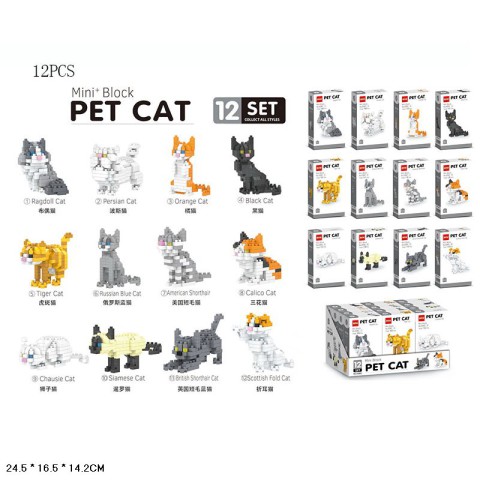 Ігровий набір Конструктор Кішки, міні блочний, (В асортименті)