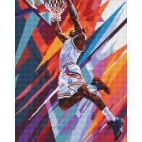 Набір з алмазною мозаїкою Динамічний слем-данк Ideyka AMO8085, 40x50 см