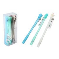 Ручка гелева Кактус із петлею, синя, 12 шт., 13336(587)