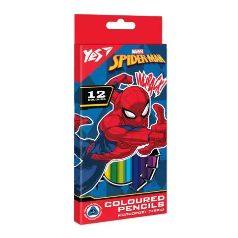 Олівці кольорові Yes Marvel Spiderman, 12 кольорів