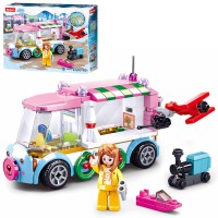 Конструктор дитячий SLUBAN Машина-станція, M38-B0889D, 143 деталі, фігурки персонажів