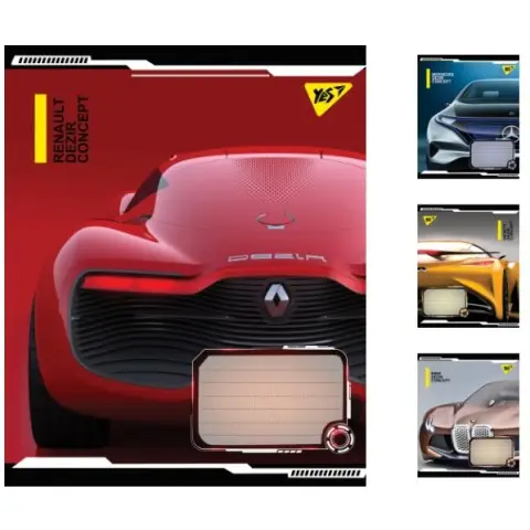 Зошити учнівські 18 аркушів клітинка. YES Dezir concept, 25 шт. в упаковці