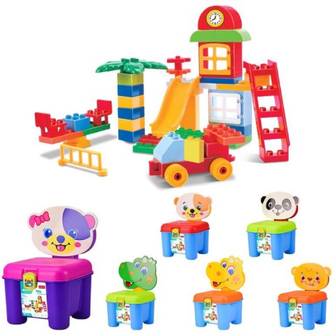 Конструктор IBLOCK, 46 деталей, 3в1, стілець, 34x18x20 см