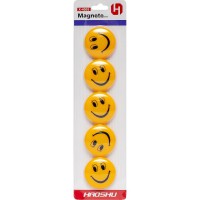 Магніт для дошки Смайлик X-4005, 4 см, 5 шт., блістер