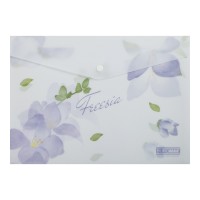 Папка-конверт на кнопці, Arabeski, А4, непрозорий матовий пластик, бузковий, 4 шт.