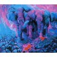 Набір для розпису по номерах Кольорові слони, Strateg, 40x50 см, GS002