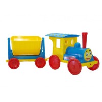 Поїзд-конструктор Doloni-toys, 013115/1, з причепом, блакитний