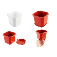 Горщик для квітів восьмигранний 9,5×9,5 см, 2 шт в упаковці