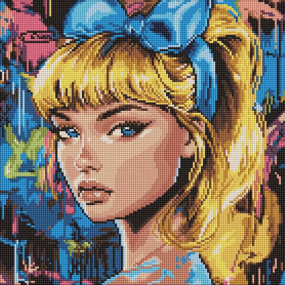 Алмазна мозаїка на підрамнику "Сучасна Попелюшка" Ideyka 40х40см AMO8312