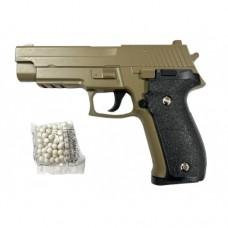 Страйкбольний пістолет Galaxy Sig Sauer 226 метал зелений, вага - 700 гр, в кор. /24/