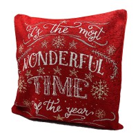 Наволочка новорічна бархат Wonderful 45×45 см 6220-181N