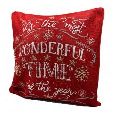 Наволочка новогодн. бархат "Wonderful" 45*45см