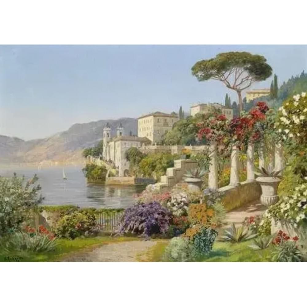 Алмазна мозаїка за номерами 40*50 "Місто біля моря" карт уп. (полотно на рамі)