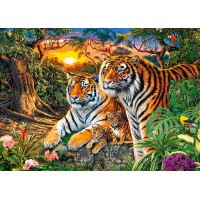 Пазли Castorland Сім’я тигрів, 180 елементів, 32x23 см, B-018482