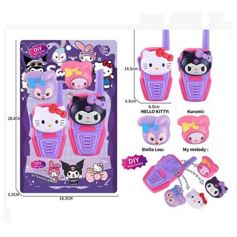 Набір дитячих рацій Hello Kitty, змінні накладки Kuromi та її друзі, 18x6x28 см, 8803