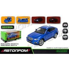 Машина мет. АВТОПРОМ, 1:24 "BMW X6", 2 кольор.,батар.,світ., звук, відкр.двері, капіт, багаж., кор. 24,5*12*10см /12-2/