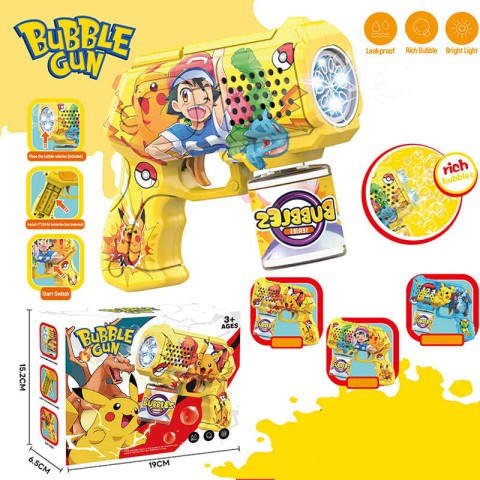 Пістолет з мильними бульбашками Пікачу, 107, зі світловими ефектами, з мильною рідиною