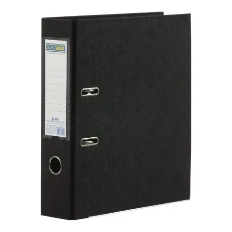 Реєстратор двосторонній Elite, А4, 70/75 мм, PP, чорний, збірний