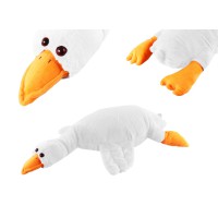 М’яка іграшка Гусак, подушка обіймашка, білий, 75 см, плюш