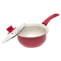 Сотейник з кришкою мармурова крихта 16×8 см 367-4