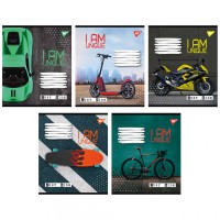 Зошити учнівські 18 аркушів лінія Yes Unique, 25 шт. в упаковці