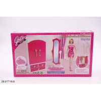 Меблі для ляльок Gloria гардероб із дзеркалом та аксесуарами 3009