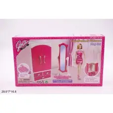 Меблі для ляльок Gloria гардероб із дзеркалом та аксесуарами 3009