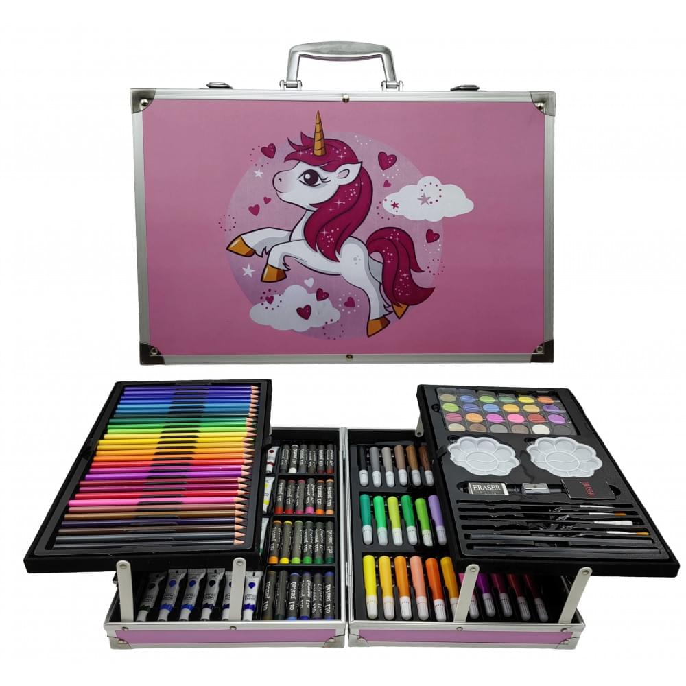 Н-р худож.д /малюван.145 предм."Единоріг" в алюм.валізі 34*23*9см,4відділ.(1*6)