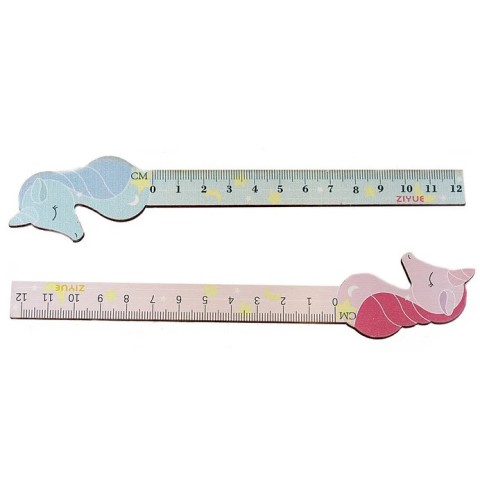 Лінійка дерев’яна фігурна Одноріг, 12 см