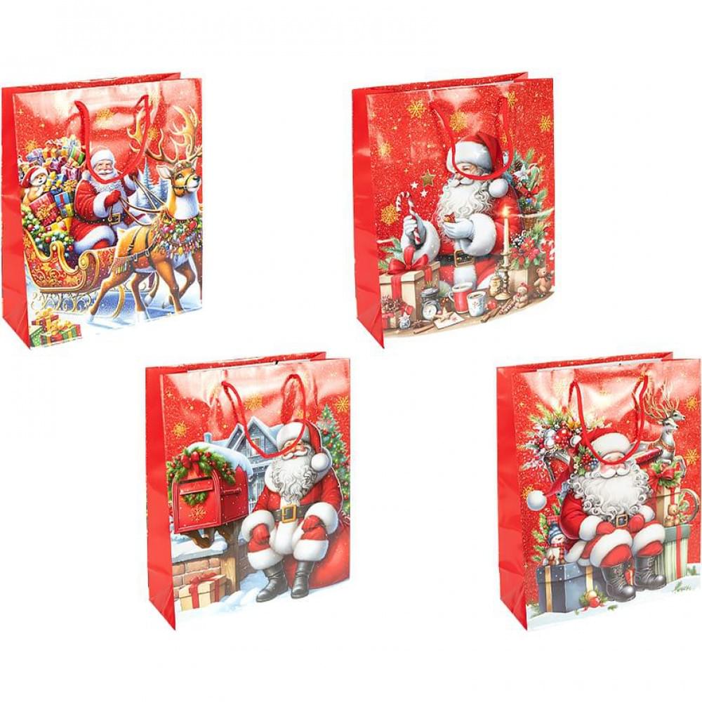 Пакет подарунковий "Новий Рік" 18х21,5х8см 2579-1, ціна за 6 шт. //