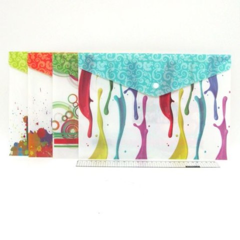 Папка-конверт з кнопкою Палітра 18S, 33.5x23 см, 12 шт. в упаковці (В асортименті)