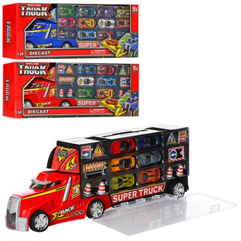 Трейлер контейнер, з металевими машинками (В асортименті)