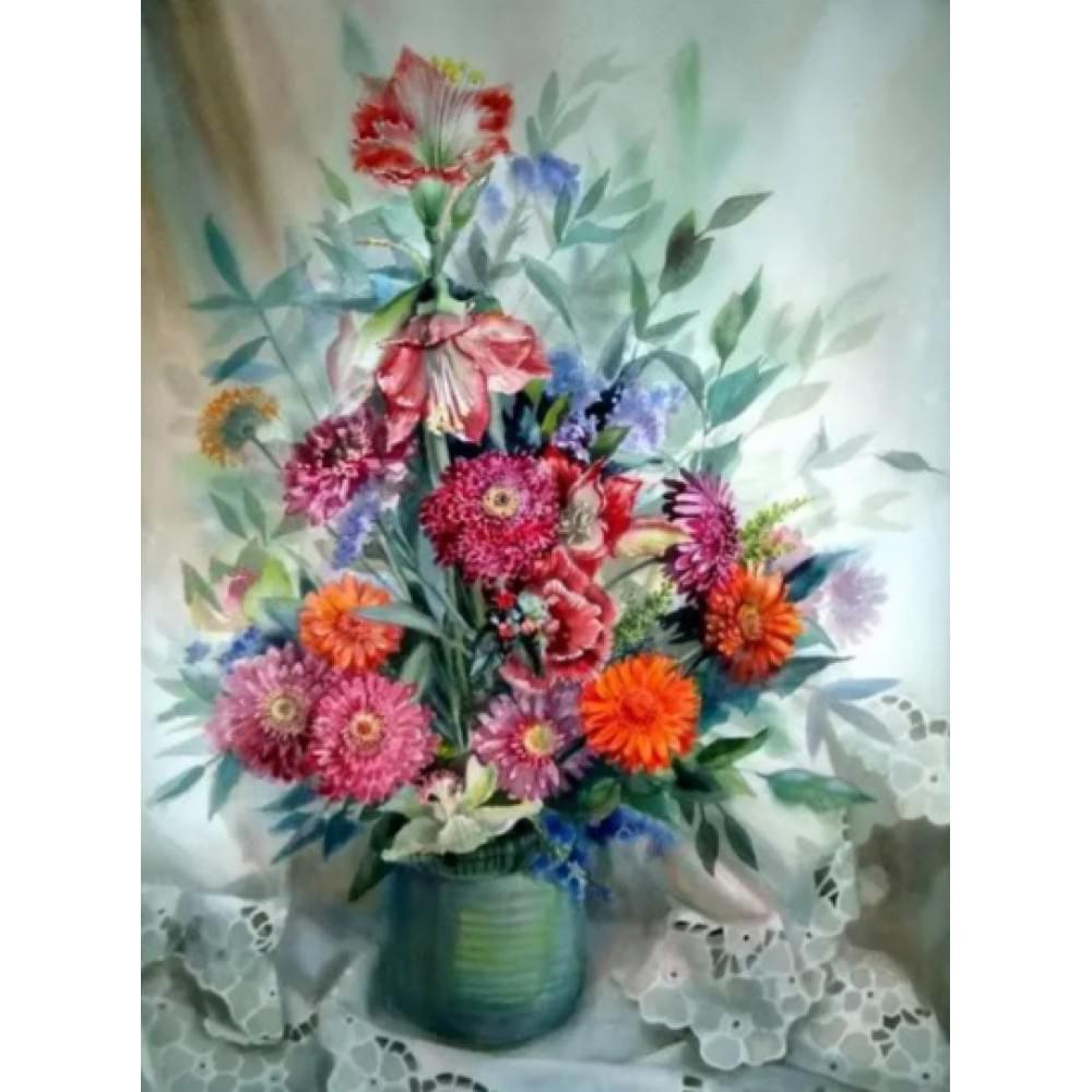 Алмазна мозаїка за номерами 40*50 "Букет" карт уп. (полотно на рамі)