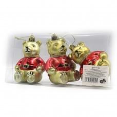 Елочные украшения "Медвежата" 3шт PVC 1шт/этик