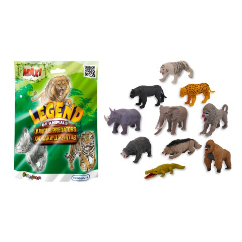 Стретч-іграшка у вигляді тварини серії LEGEND OF ANIMALS МАКСИ – ХИЖАКИ ДЖУНГЛІВ (В асортименті, у дисплеї)