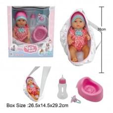 Пупс інтерактивний 30см, п'є з пляшечки, ходить на горщик, сумка-переноска, знімний одяг, горщик, пустушка, пляшечка YL2430H-A